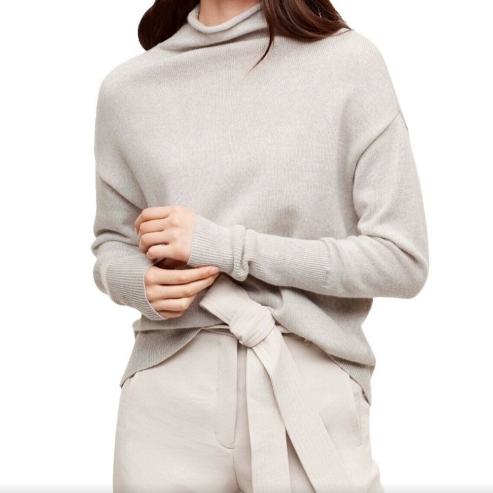 Wilfred Cream Turtleneck Sweater Soft Knit